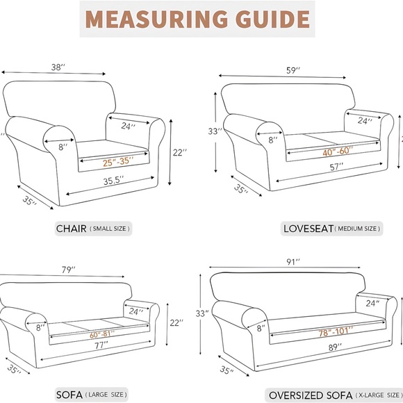 Easy-Going 100% Waterproof Couch Cover Set – Sofa & Loveseat in Dark Gray - Picture 6 of 8